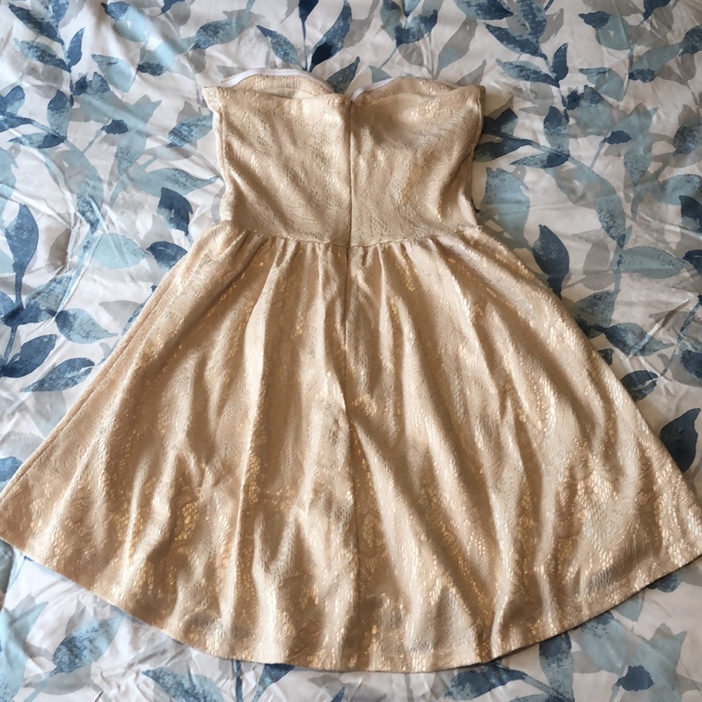 Miami Beige Strapless Dress - Picture 2 of 6